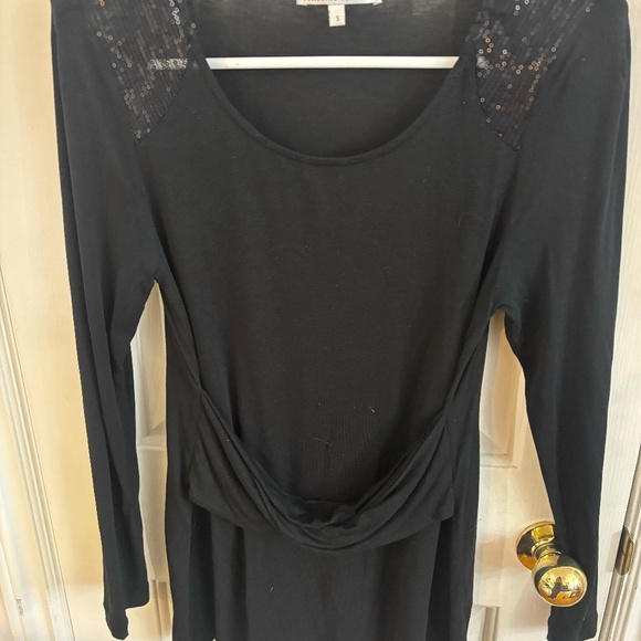 long sleeve sequin shirt sequin shoulder - Picture 4 of 5